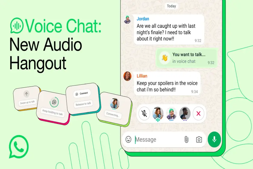 WhatsAppは「ボイスチャット(Voice Chat)」機能を全てのグループチャットに拡張 イメージ