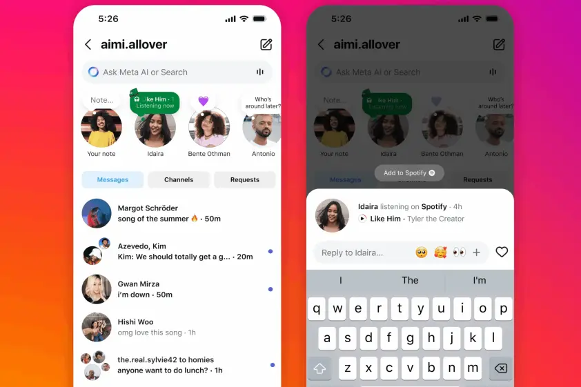 Instagramが新機能“Spotify連携”付きNotesとグリッド並び替え機能 イメージ